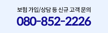 보험가입/상담 등 신규 고객 문의 080-852-2226